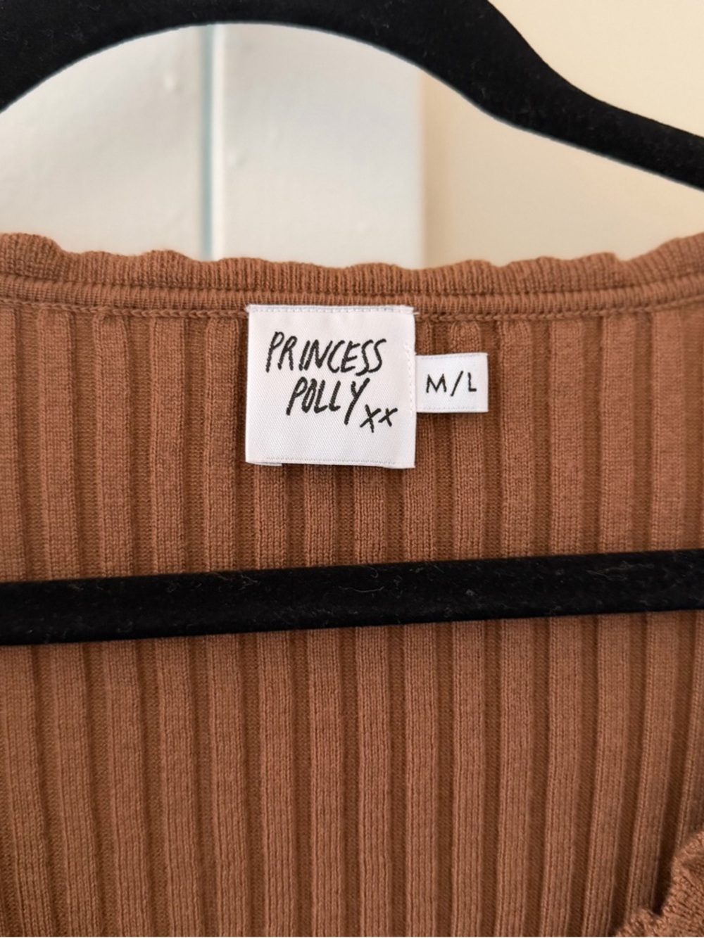 Princess Polly Ribbed Button Front Top - Picture 2 of 5